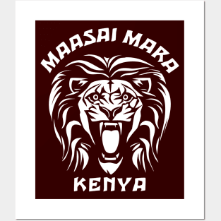 Maasai Mara, Kenya National Reserve | Lion Face Posters and Art